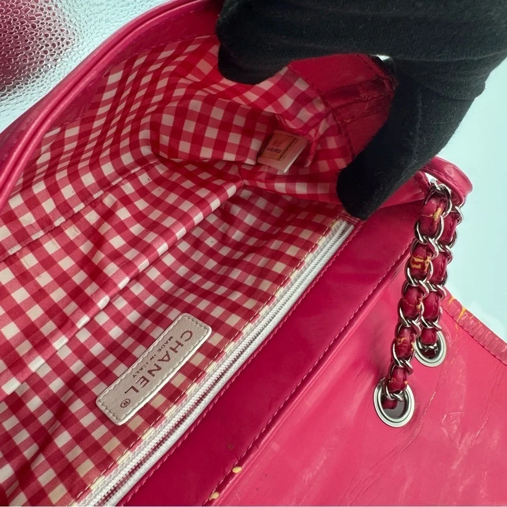 CHANEL - Small Pink Vinyl Lipstick Flap Bag | Fair to Good Condition